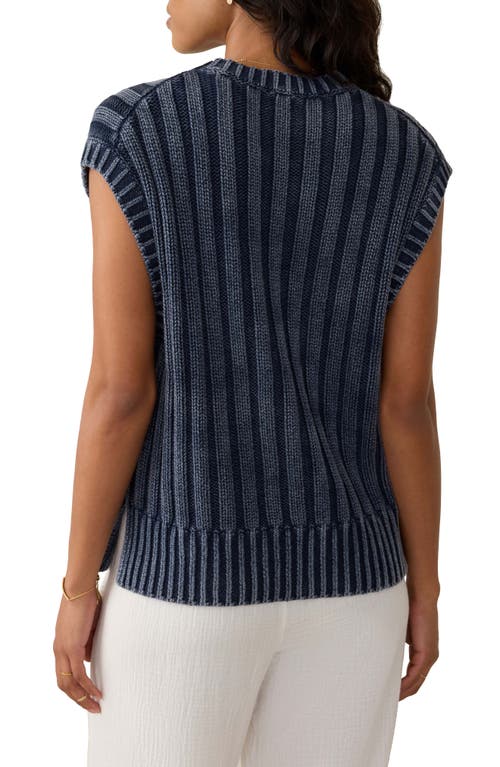 Faherty Sunwashed Organic Cotton Sweater Vest In Blue