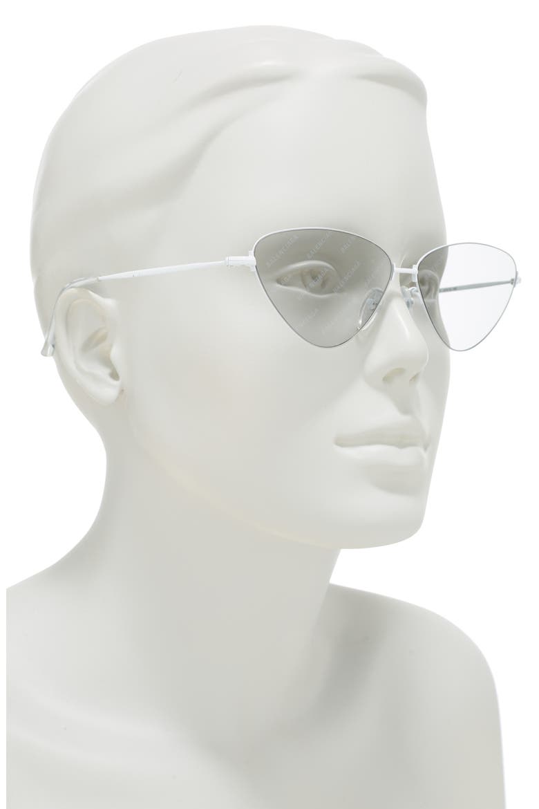61mm Cat Eye Sunglasses, Alternate, color, WHITE WHITE GREY/MGY