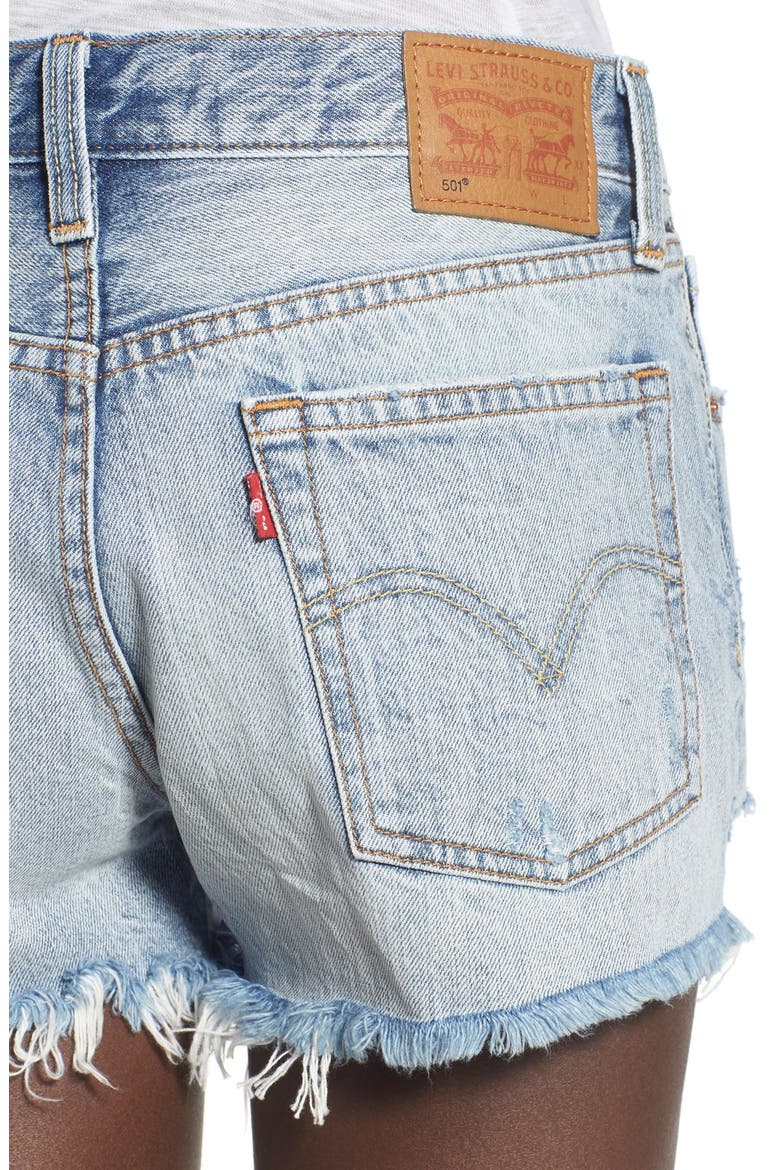 Levi's® '501®' Cutoff Denim Shorts, Alternate, color, WAVELINE