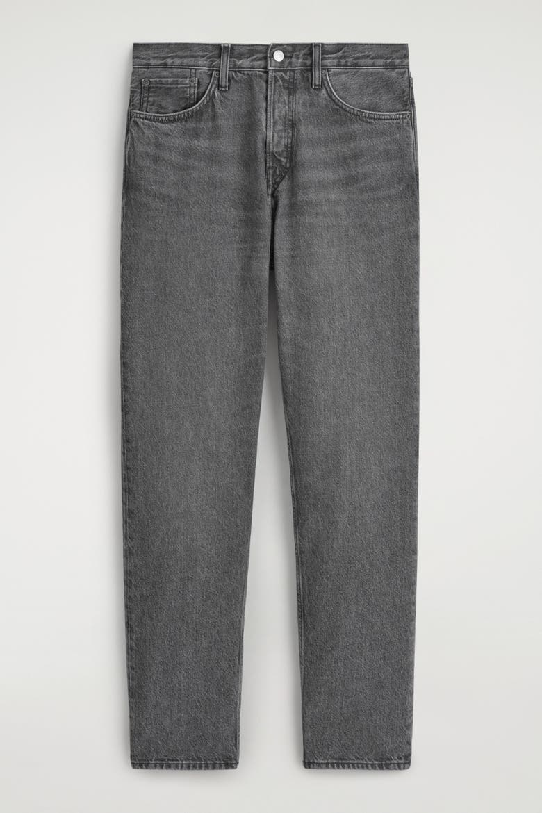 Signature Regular-Fit Straight-Leg Jeans, Alternate, color, GREY