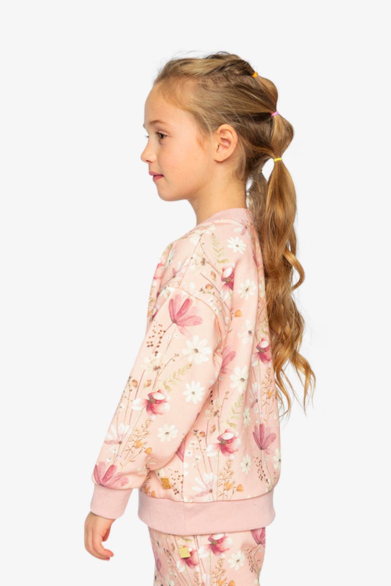French Terry Floral Ribbed Cuff Sweatshirt, Alternate, color, Pink Printed Flowers