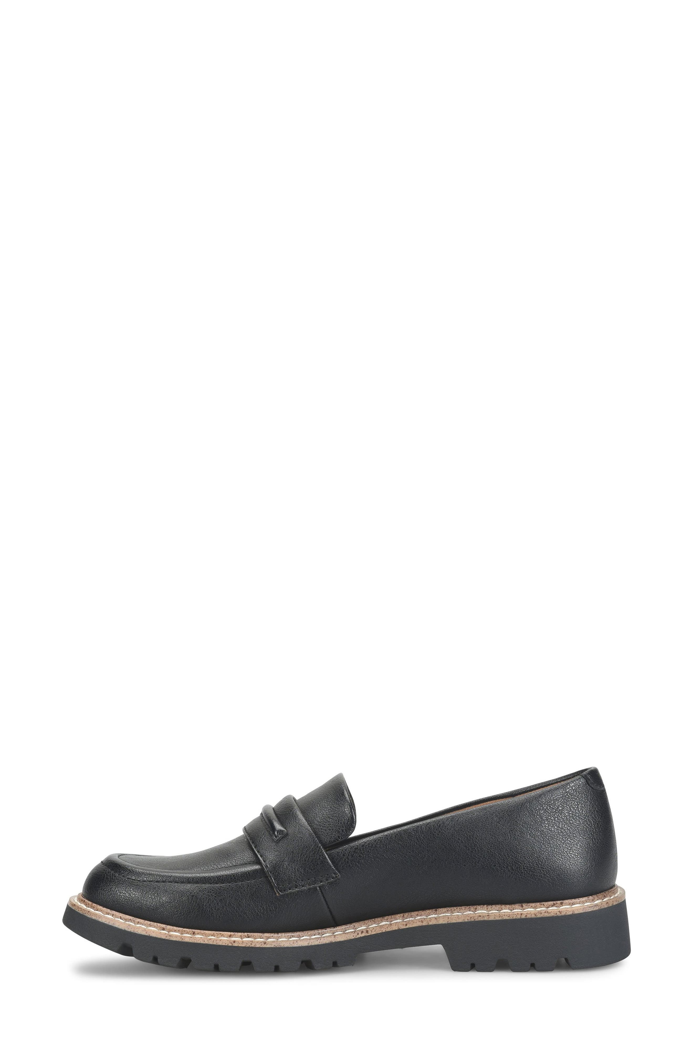 Lexa Faux Leather Loafer, Alternate, color, BLACK