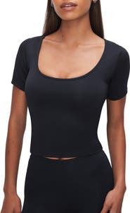 Good American Sculpting Scoop Crop Tee