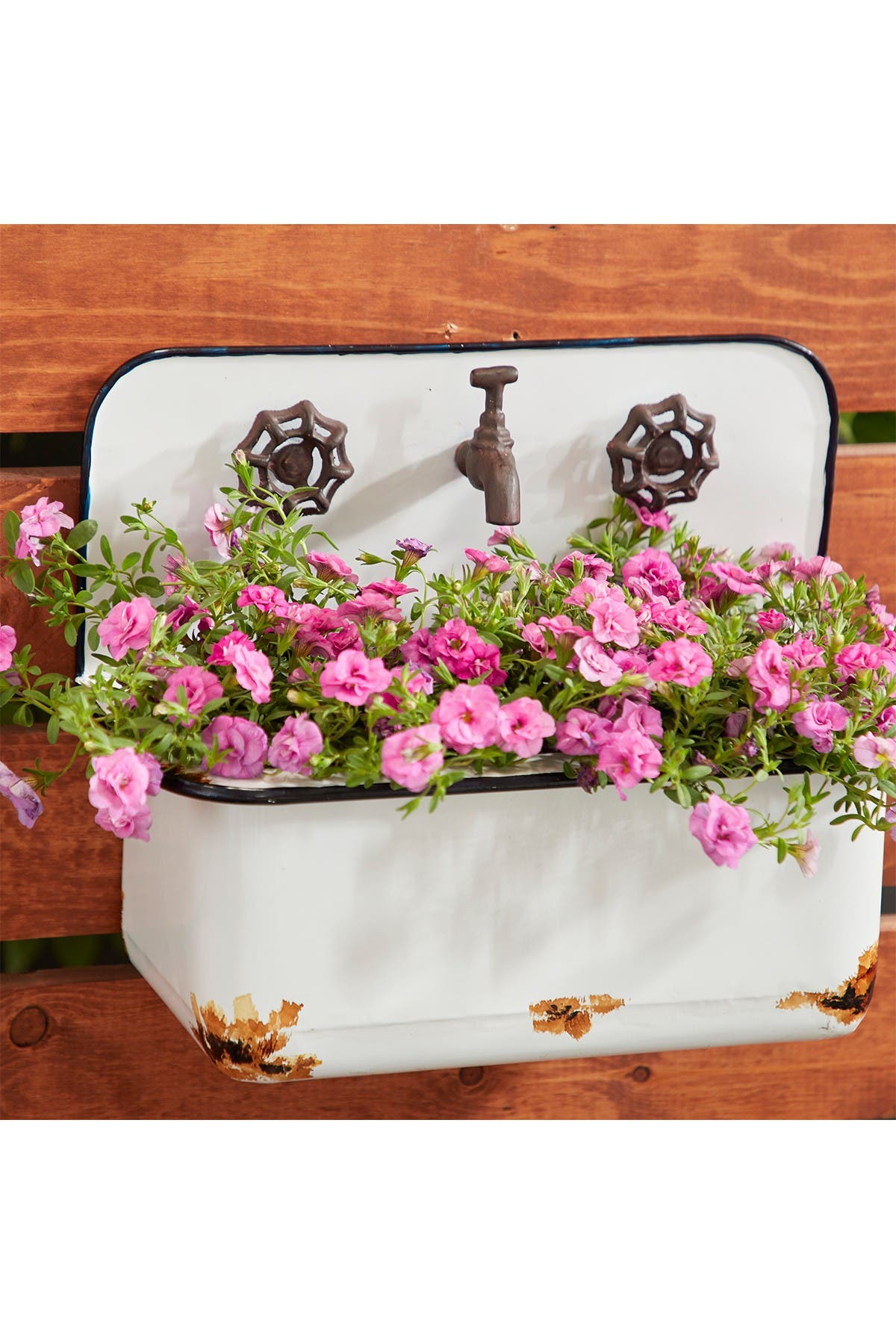 SONOMA SAGE HOME White Metal Indoor Outdoor Sink Wall Planter - Set of 2