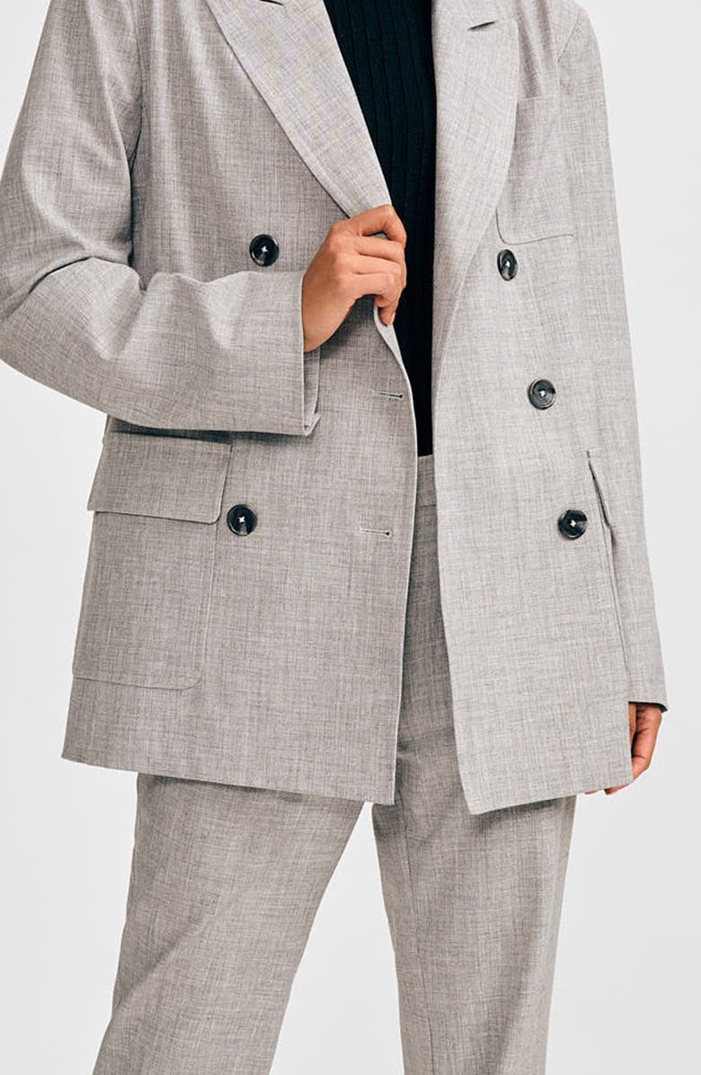 Isaac Mizrahi New York Double Breasted Martingale Blazer, Alternate, color, 