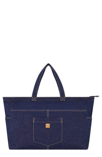 Uspa Accessories Multipocket Denim Tote Bag In Blue