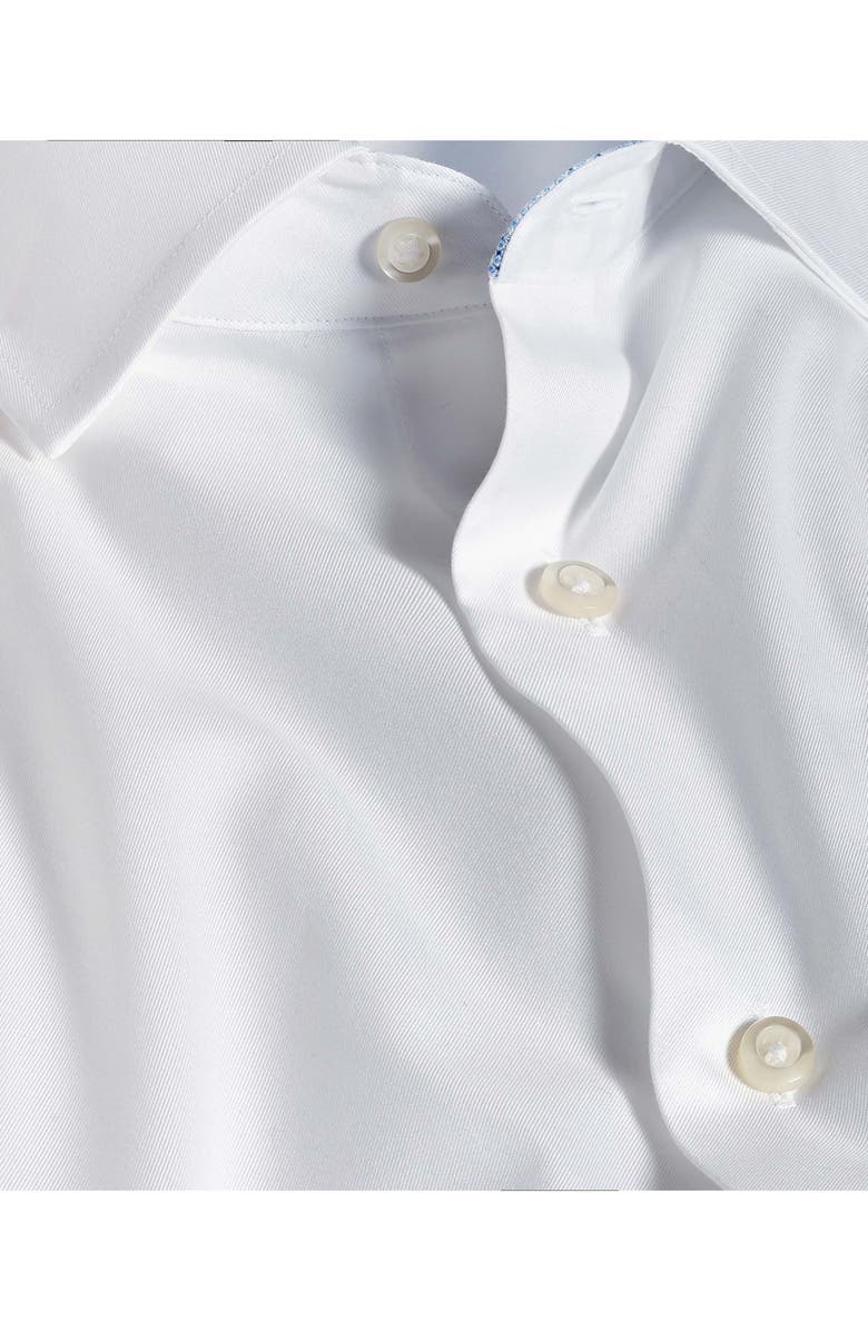 David Donahue Trim Fit Cotton Twill Dress Shirt, Alternate, color, White