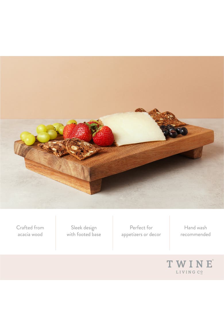 Acacia Footed Serving Board, Alternate, color, Wood