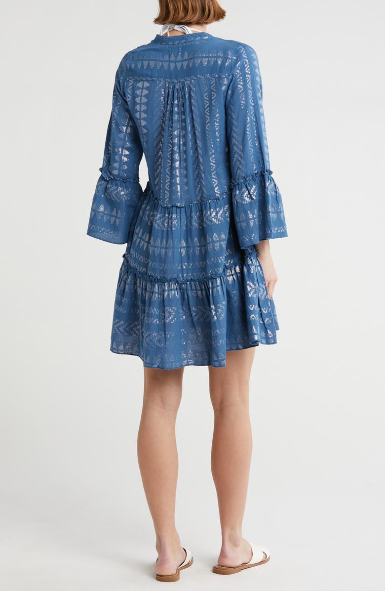 Elan Long Bell Sleeve Tiered Cover-Up Dress, Alternate, color, 