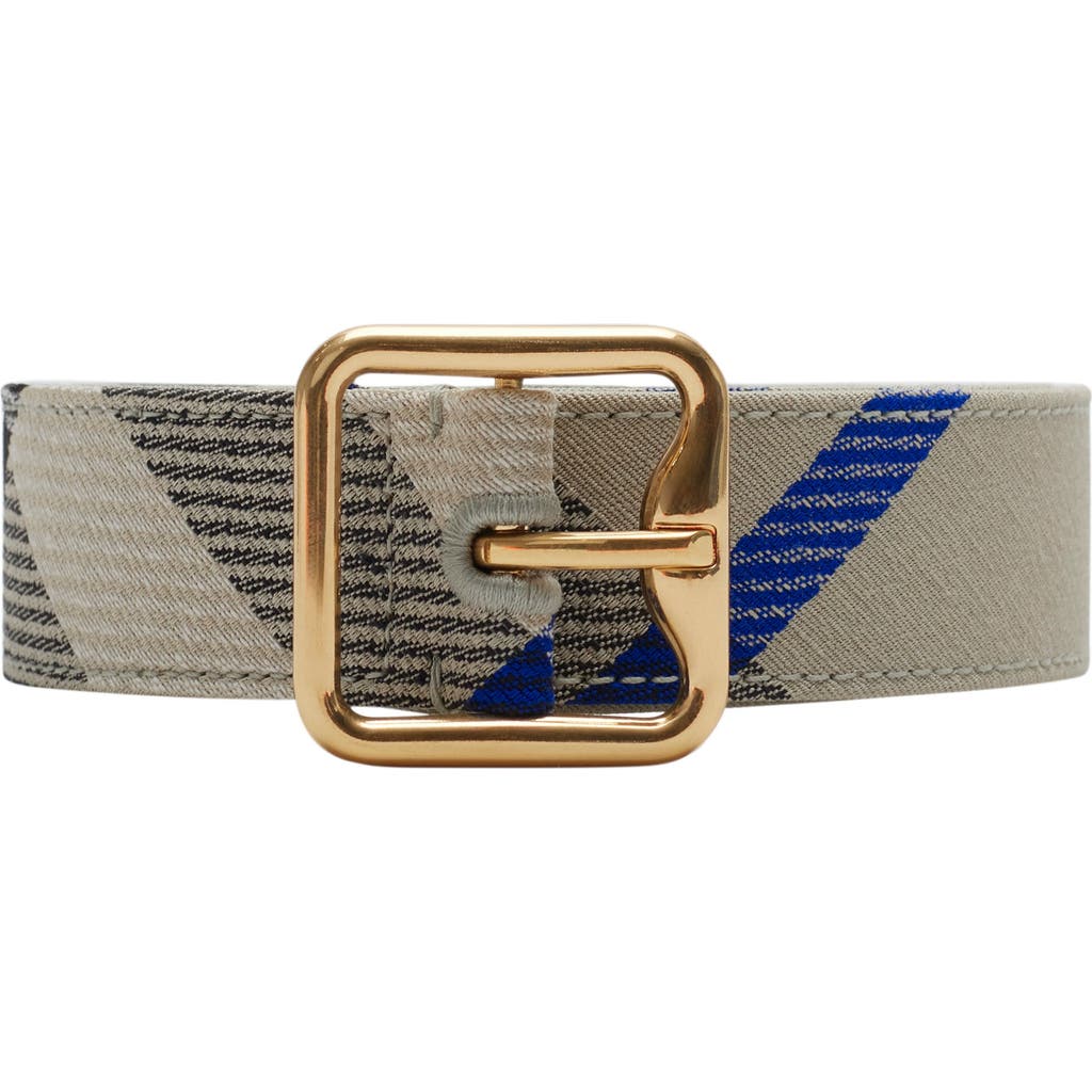 Burberry Check B Buckle Belt In Green