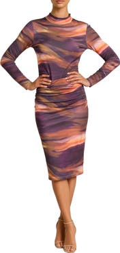 AREA STARS Mock Neck Jersey Dress