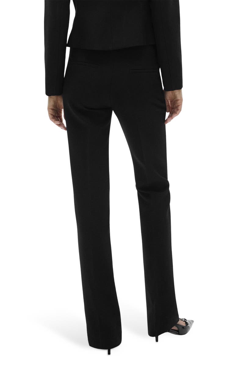 MANGO Zip Front Stretch Flare Pants, Alternate, color, Black