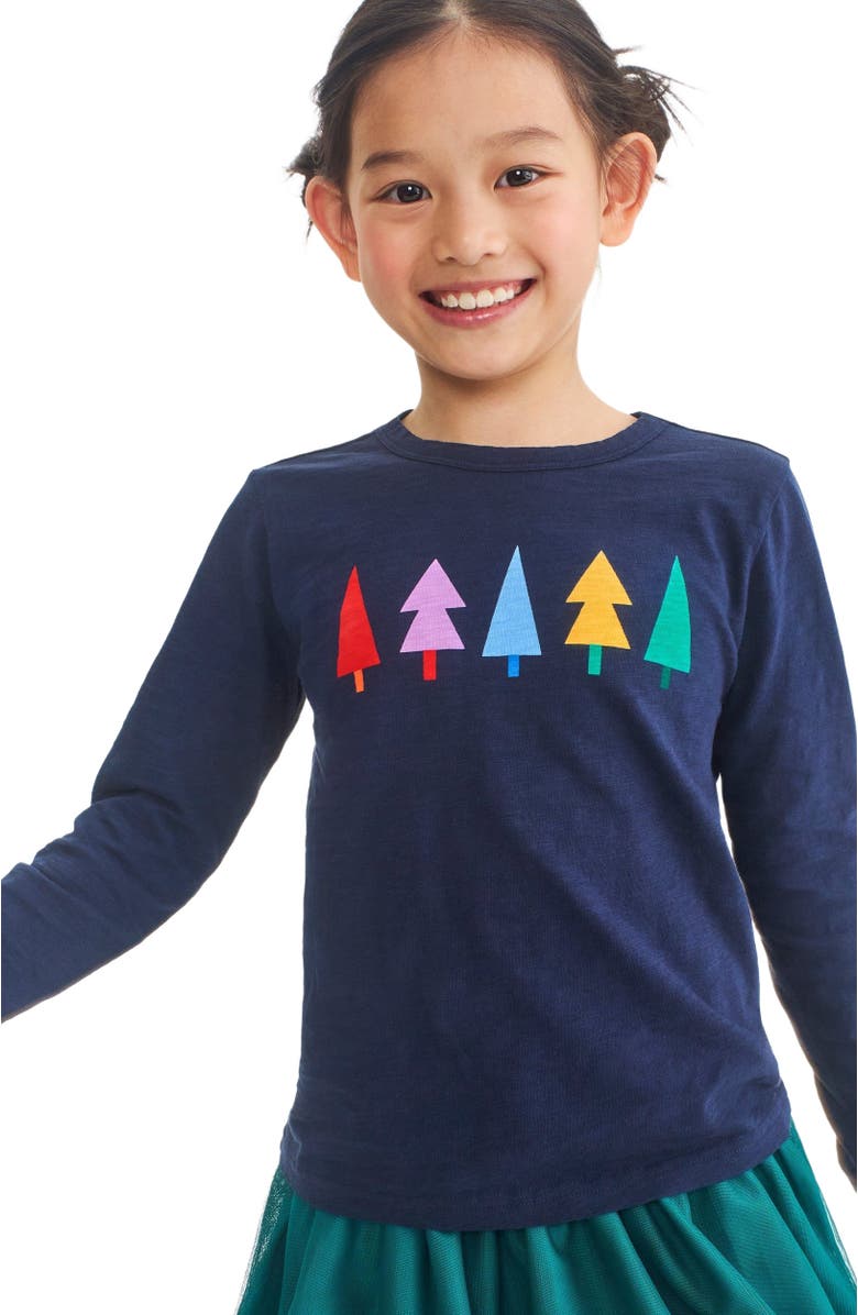 Primary Kids Long Sleeve Rainbow Trees Tee, Alternate, color,