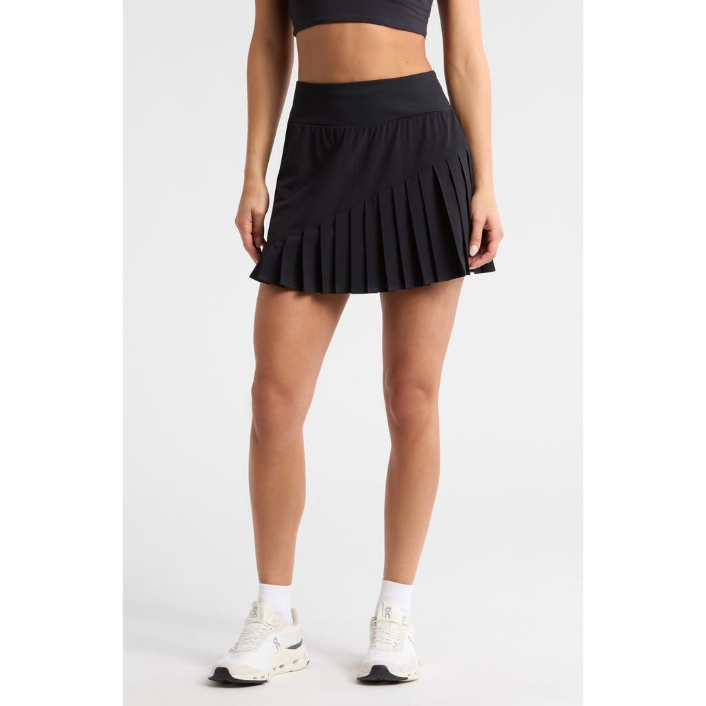 Shop Zella Clean Sweep Pleated Performance Skirt In Black