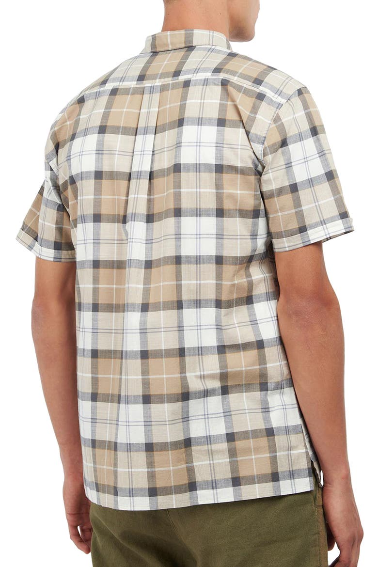 Gordon Plaid Short Sleeve Button-Up Shirt, Alternate, color, AMBLE SAND TARTAN
