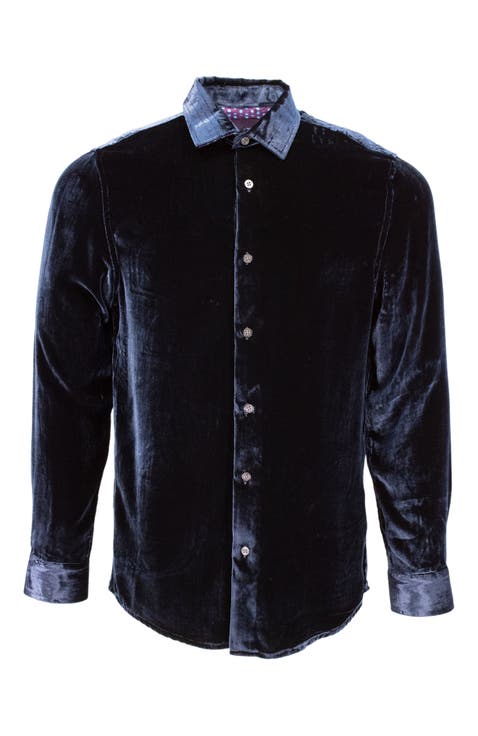 Ned Button-Up Velvet Shirt