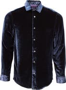 Lords of Harlech Ned Button-Up Velvet Shirt