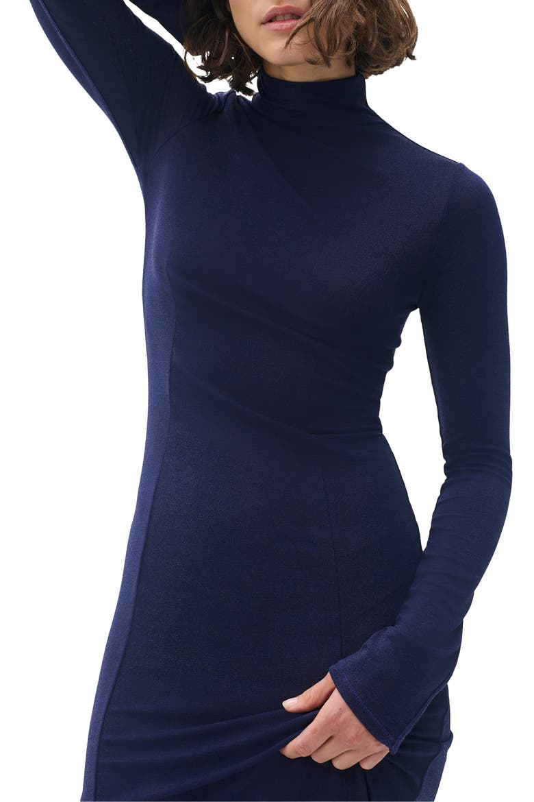 Elsa Metallic Long Sleeve Knit Maxi Dress, Alternate, color, DARK BLUE