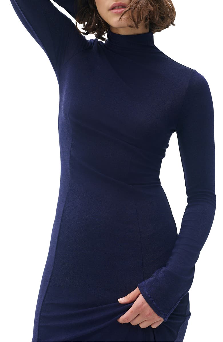 rag & bone Elsa Metallic Long Sleeve Knit Maxi Dress, Alternate, color, Dark Blue