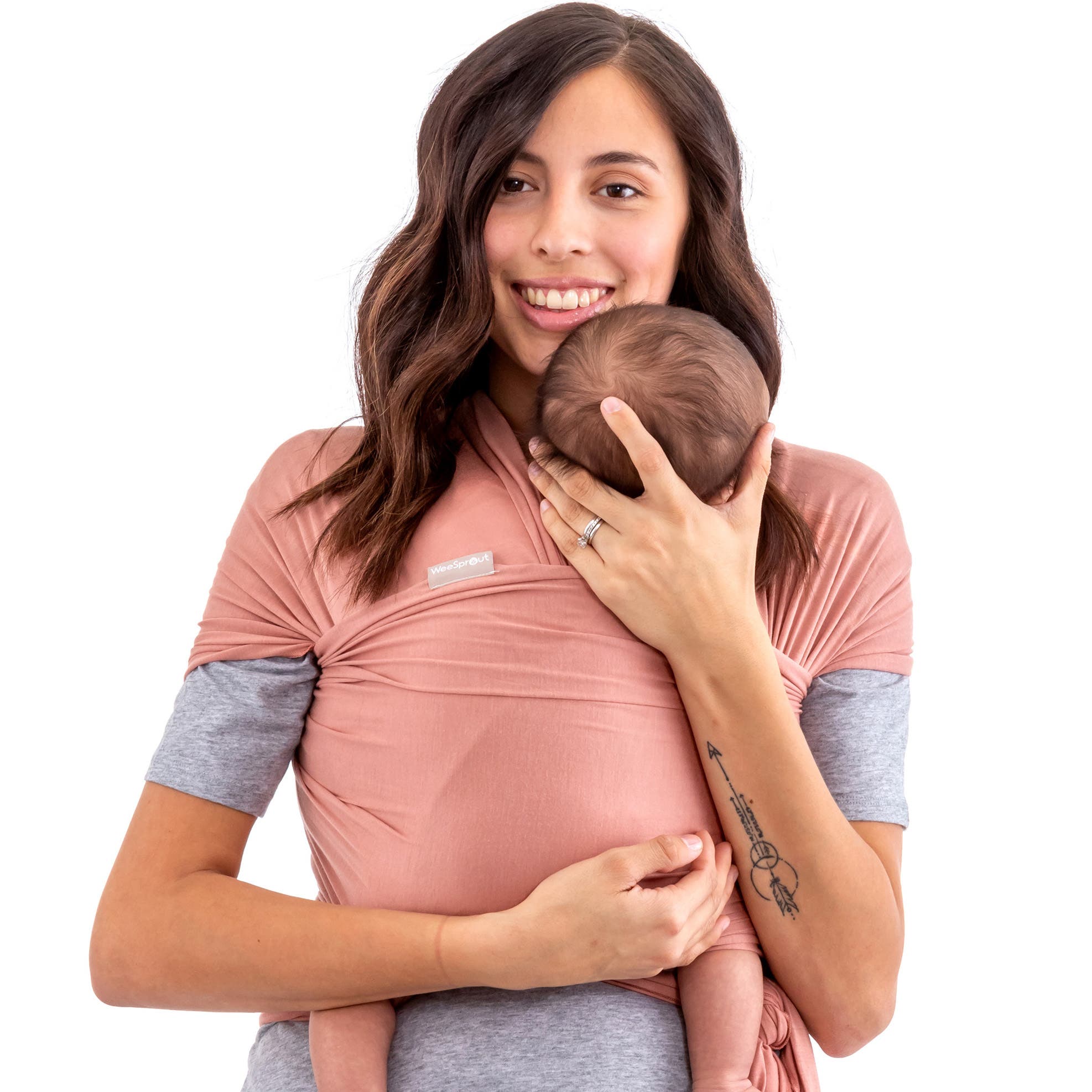 WeeSprout Baby Wraps Carrier - Perfect Child Sling for Newborn & Infant, Enhances Bonding in Desert Rose 