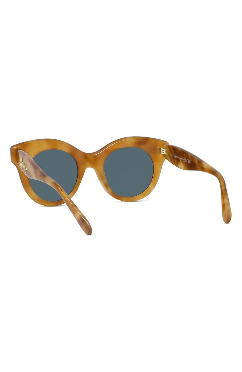 Loewe Curvy 49mm Small Round Sunglasses, Alternate, color, Blonde Havana / Blue