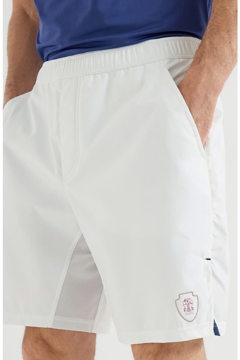 Nylon shorts with logo, Alternate, color, White