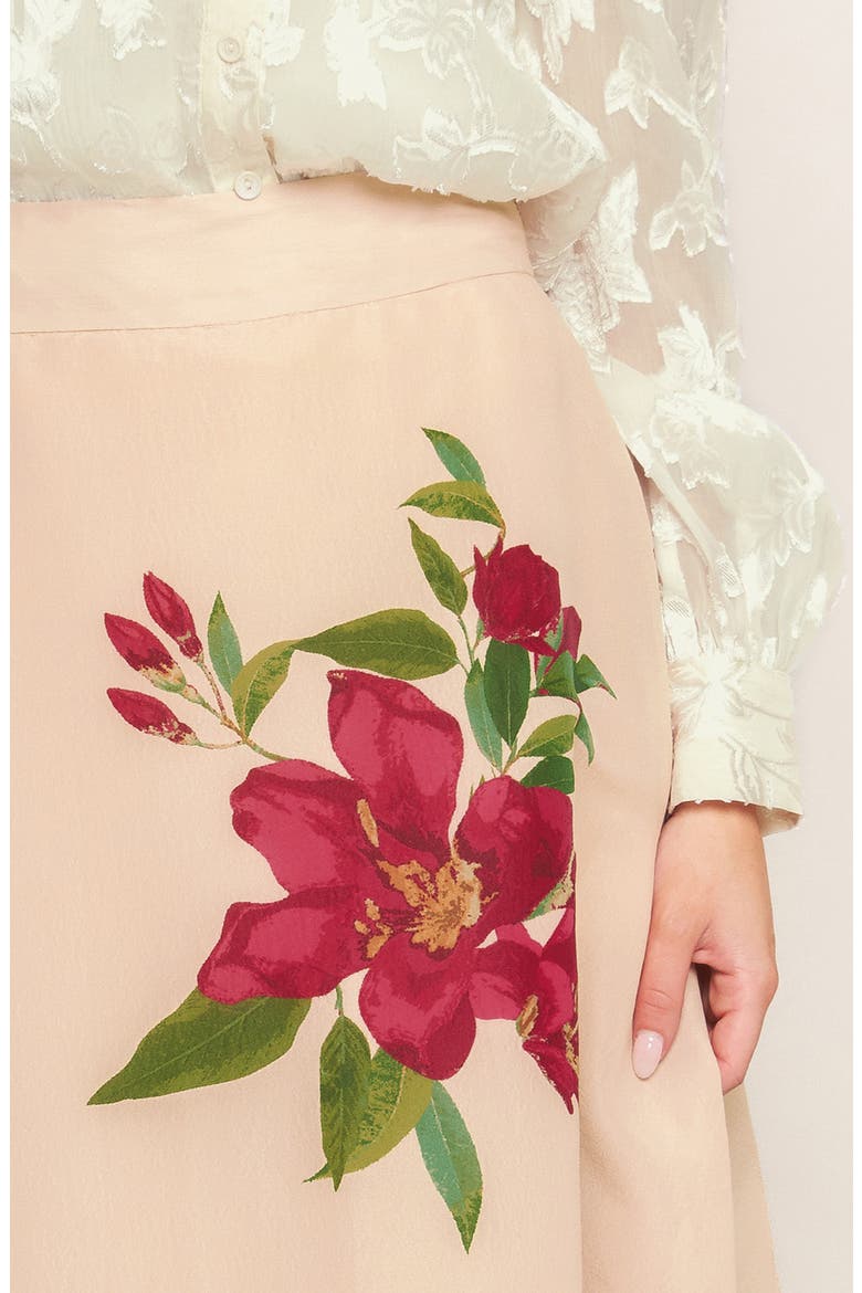 Floral A-Line Maxi Skirt, Alternate, color, BLUSH