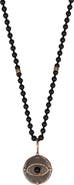 Karma and Luck Men's Deep Consciousness - Matte Onyx Evil Eye Pendant Necklace