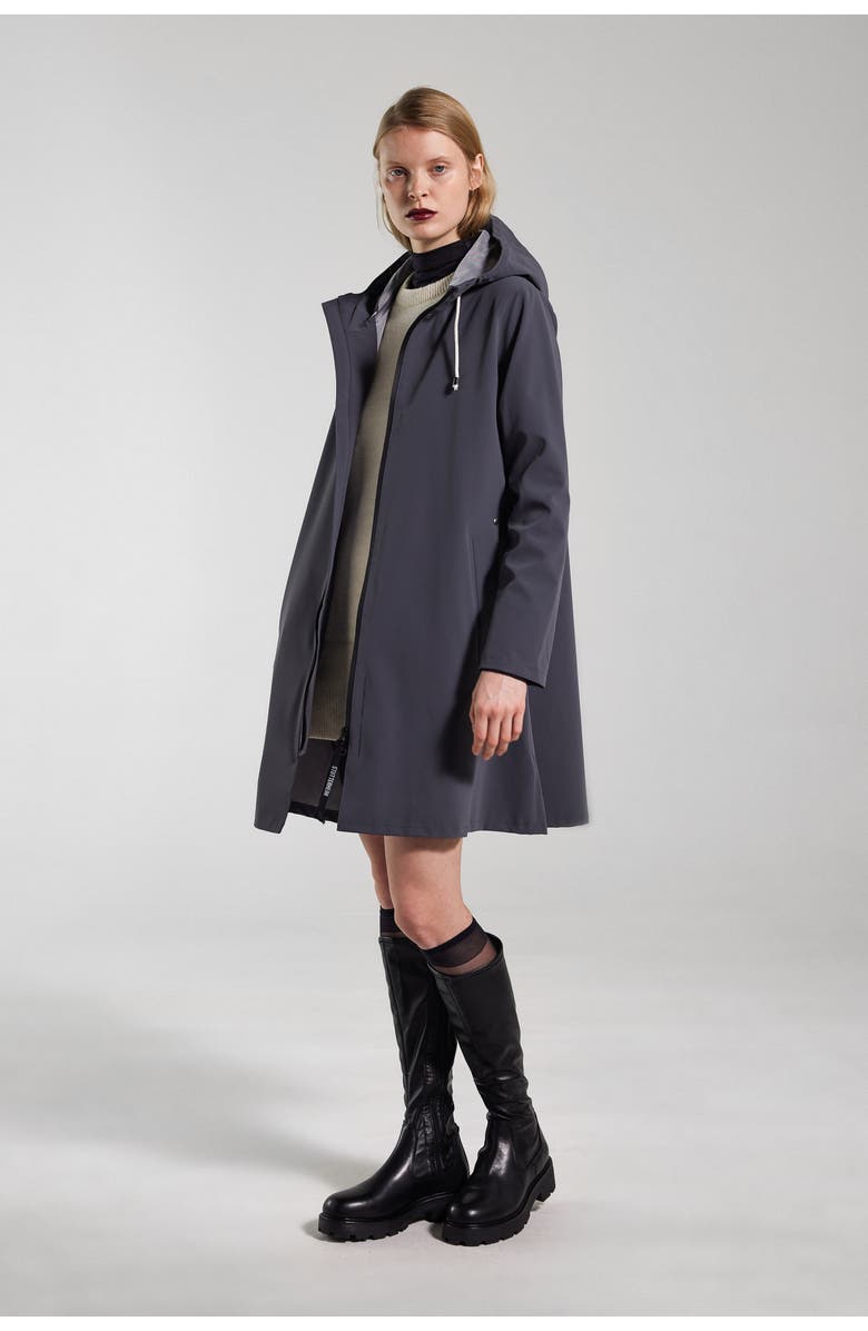 Stutterheim Mosebacke Lightweight Zip Matte Raincoat, Alternate, color, Metal