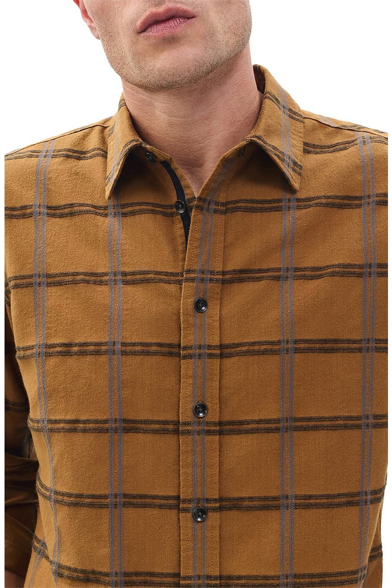 Tomlin Plaid Brushed Oxford Button-Up Shirt, Alternate, color, RUST