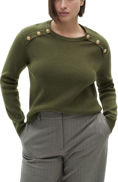 MANGO MANGO BUTTON SHOULDER SWEATER 
