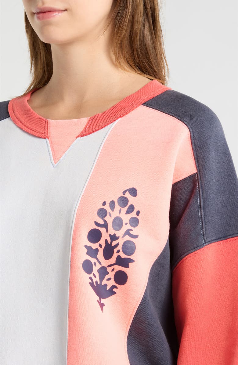 Free People Intercept Logo Crewneck Sweatshirt, Alternate, color, Grapefruit