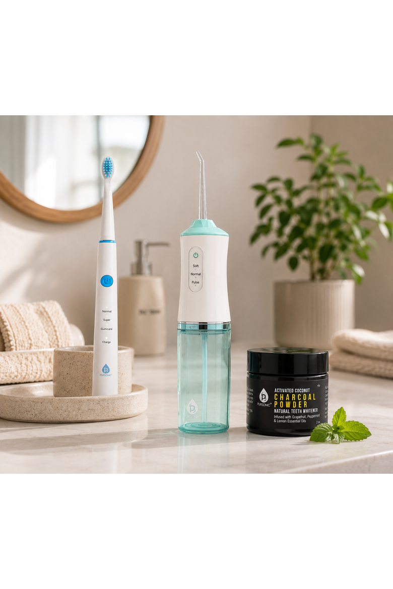Water Flosser, Sonic Toothbrush & Charcoal Whitener, Alternate, color, White