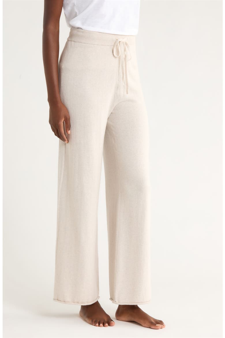 Cotton & Cashmere Straight Leg Pajama Pants, Alternate, color, ECRU