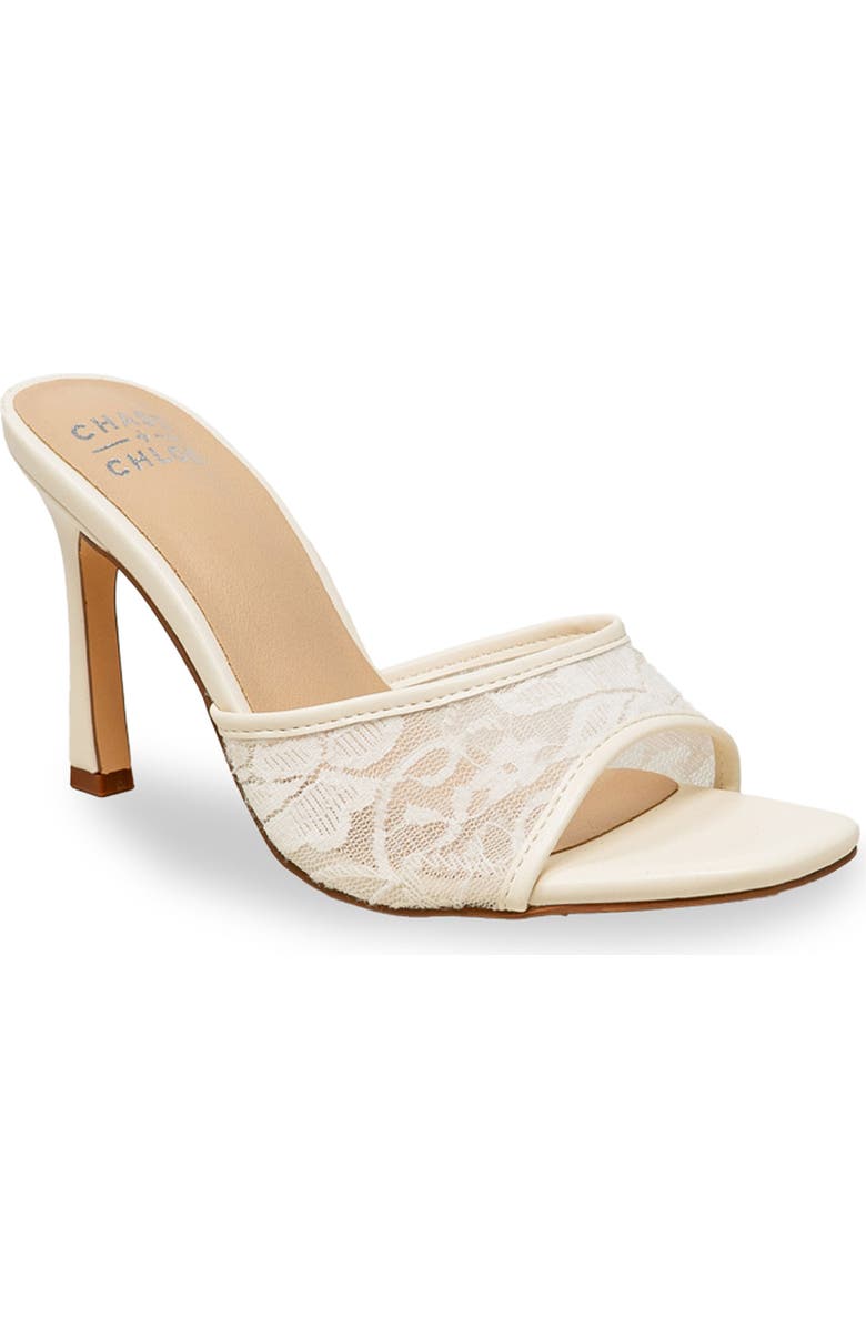 CHASE AND CHLOE Nerissa Lace Sandal, Main, color, Off White