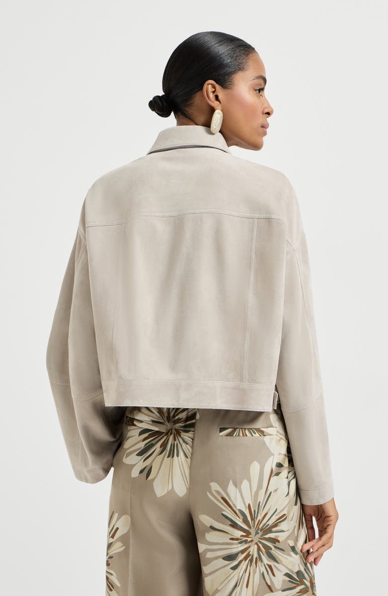 Brunello Cucinelli Couture suede jacket, Alternate, color, Grey