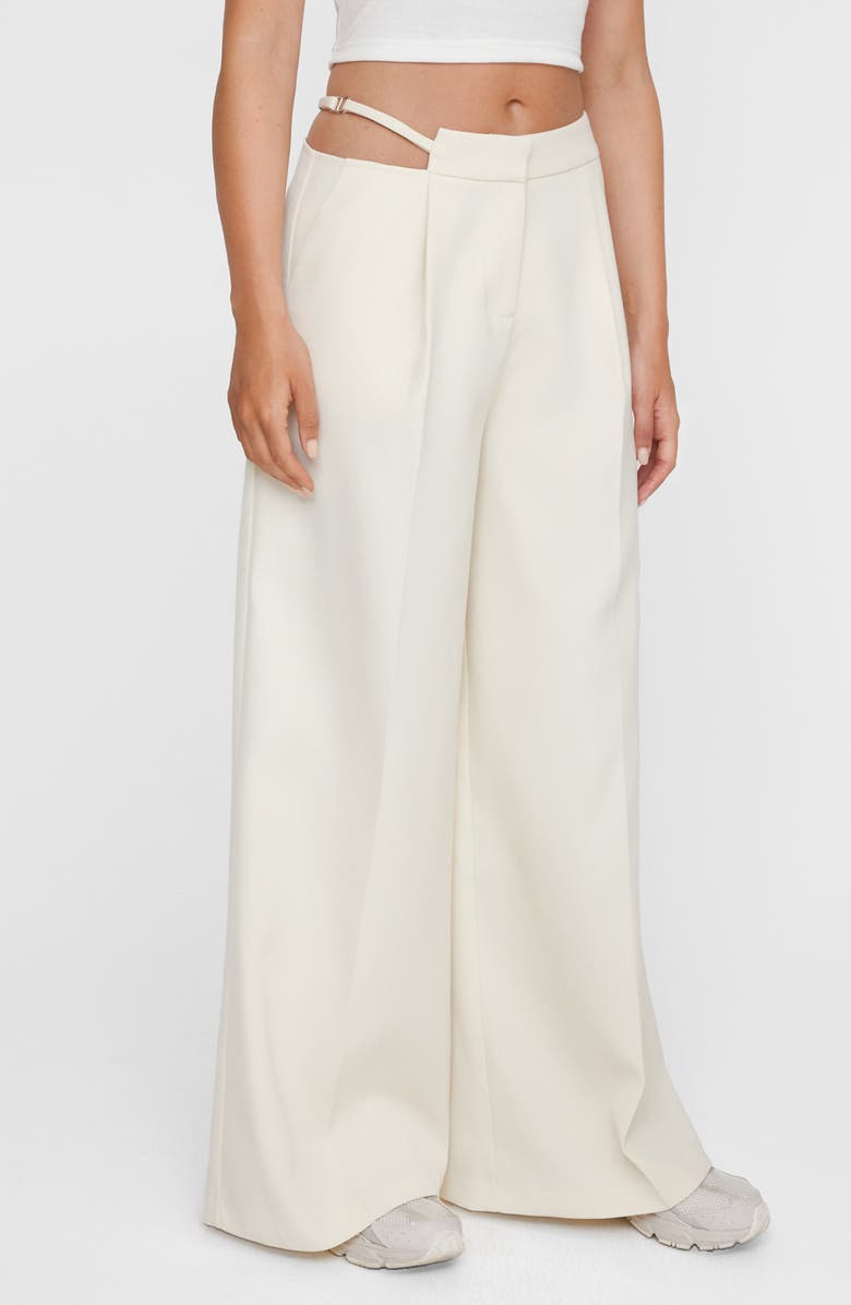 NASTY GAL Cutout Waist Wide Leg Pants, Alternate, color, 