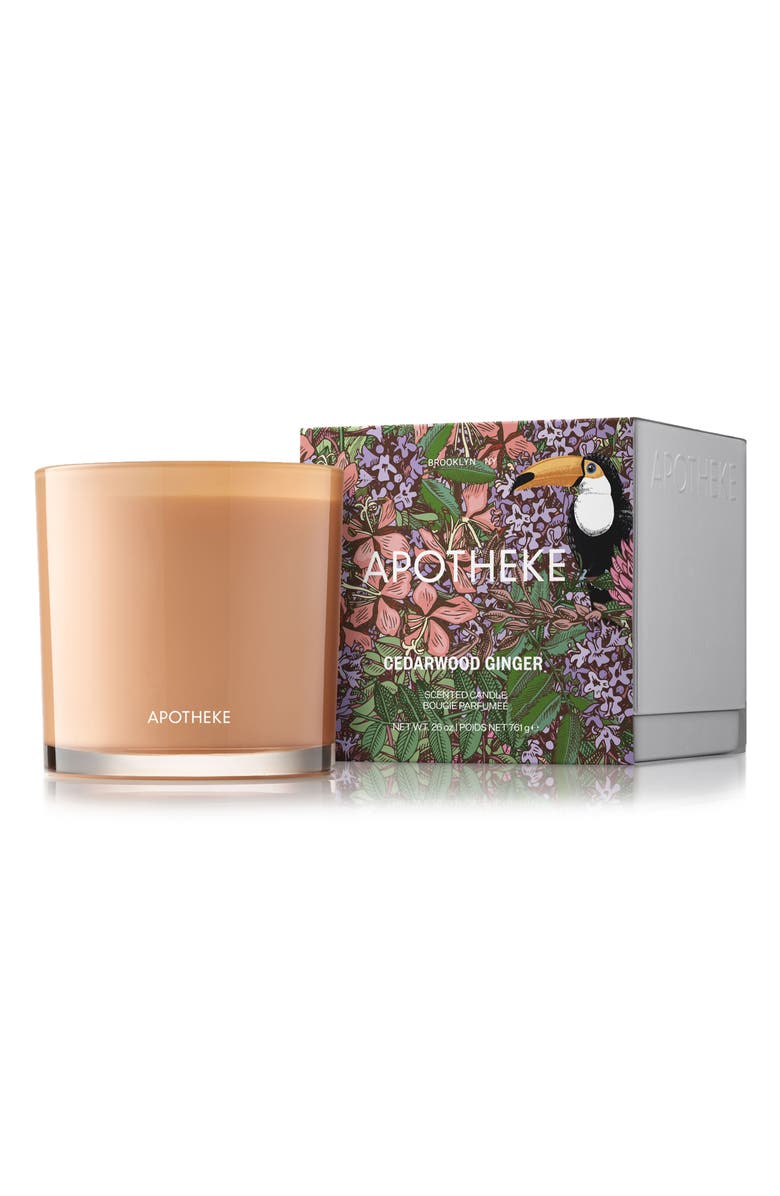 APOTHEKE Cedarwood Ginger 3-Wick Candle, Main, color, Orange