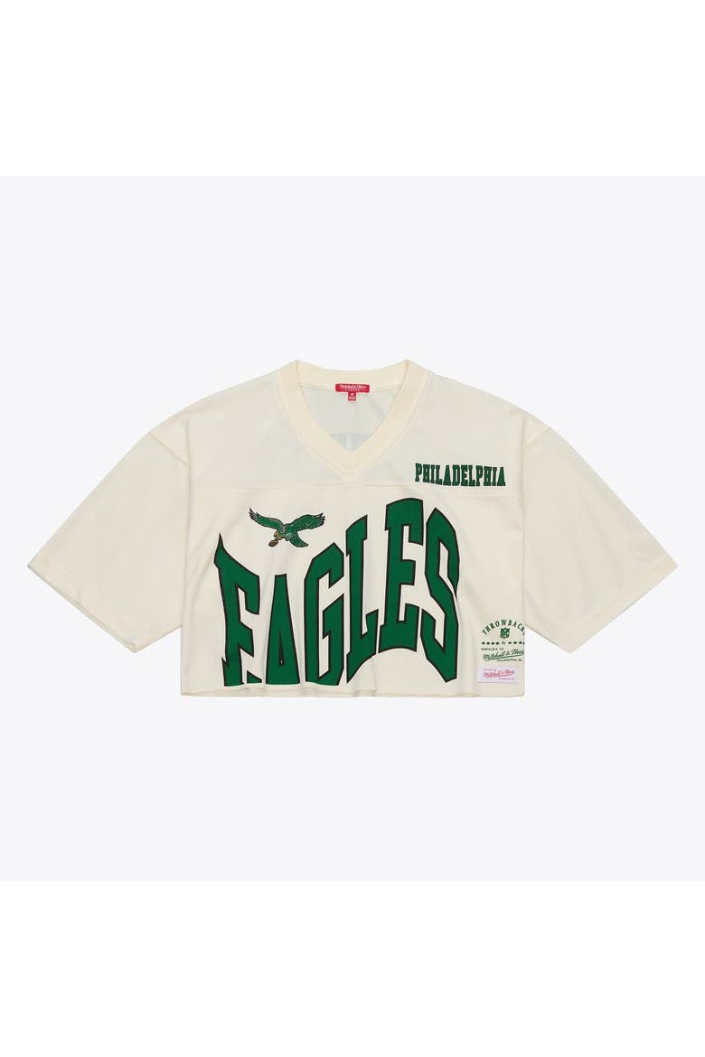 Women's Mitchell & Ness Randall Cunningham Cream Philadelphia Eagles Retired Player Cropped Fashion Jersey, Alternate, color, Cream