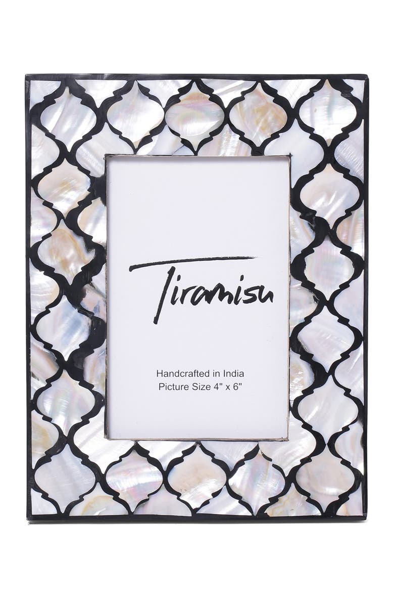 Tiramisu Mother-of-Pearl Picture Frame - Geometric Pattern, Alternate, color, Ivory