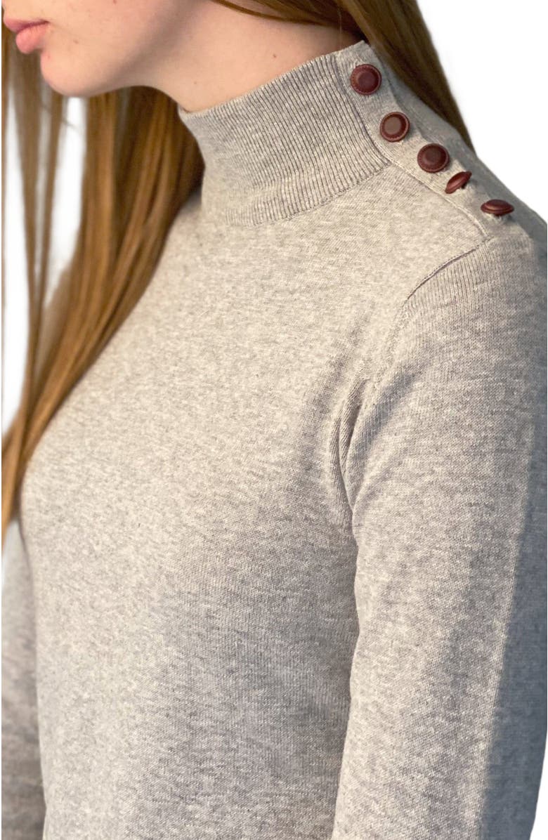 Hope & Henry Women's Mock Neck Sweater Dress with Button Detail, Alternate, color, 