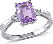 Julianna B. Emerald-Cut Amethyst & Diamond Ring