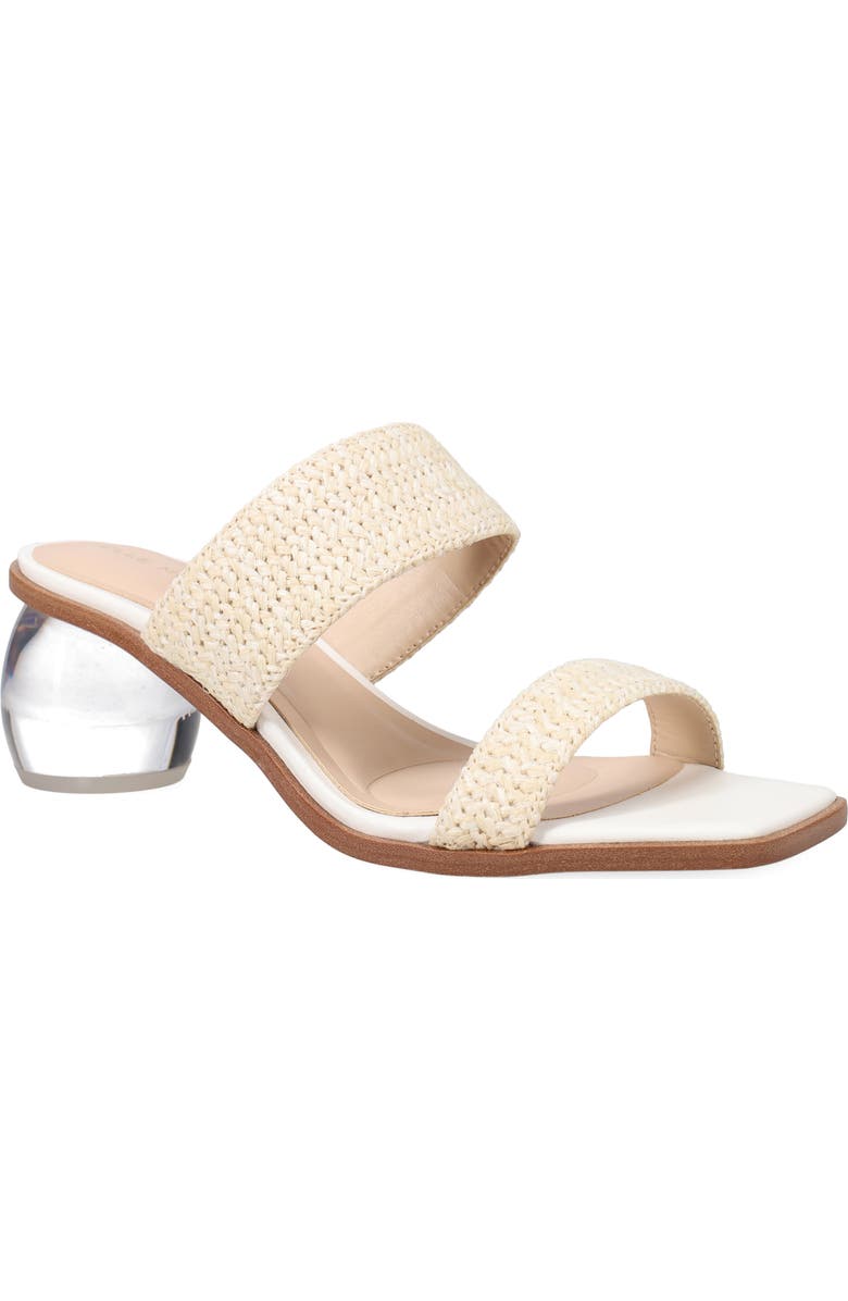Pelle Moda Lela Raffia Slide Sandal, Main, color, White Raffia