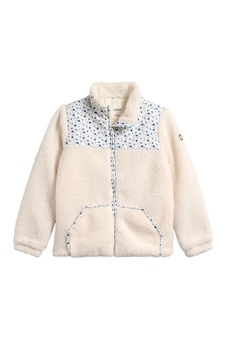 Kids' High-Pile Fleece Mock Neck Jacket, Main, color, FLOWERS