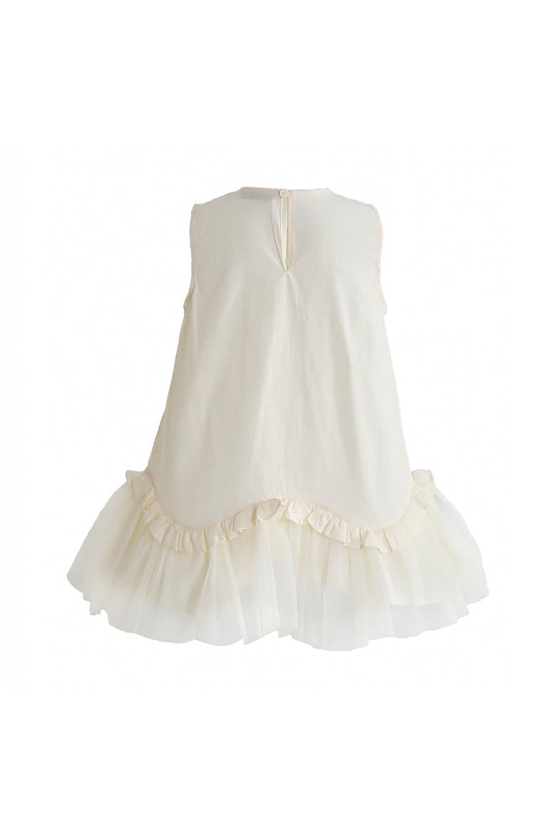 Empressa Pleated Tulle Party Dress, Alternate, color, Ivory