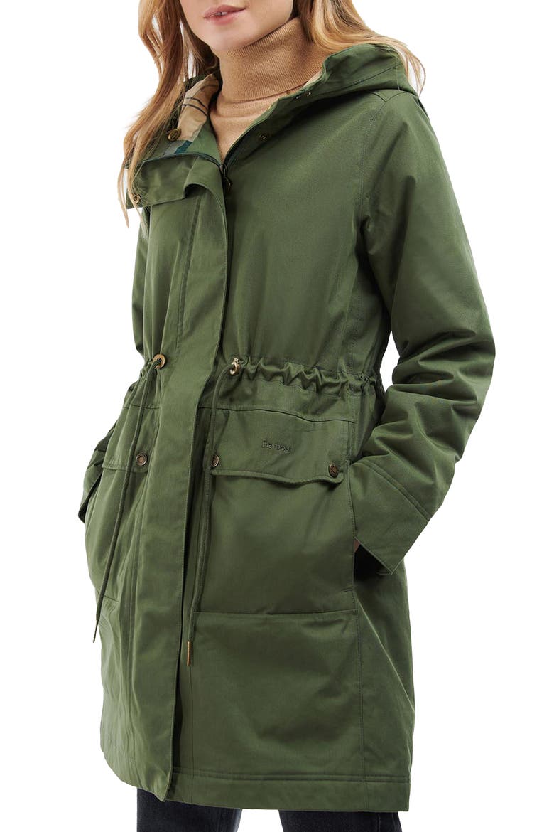 Bowlees Waterproof Longline Jacket, Main, color, MOSS STONE/ ANCIENT