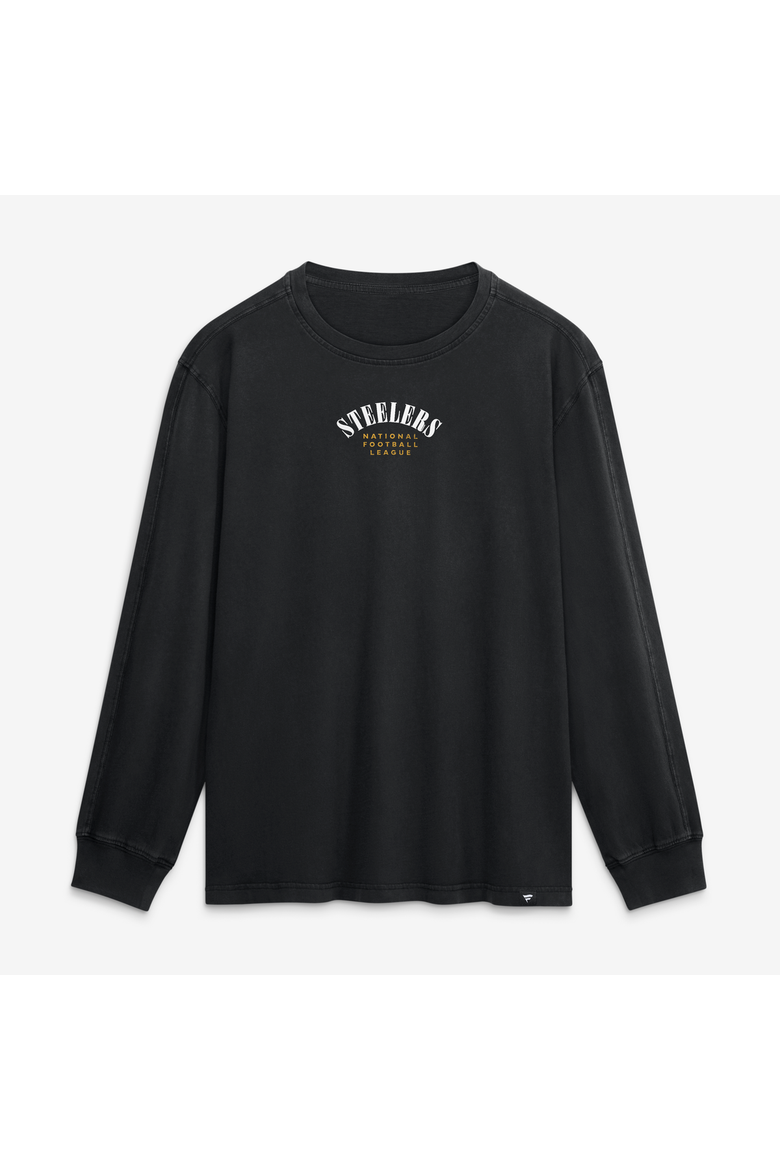 Men's Fanatics Black Pittsburgh Steelers Relaxed Fullback Drive Long Sleeve Fashion Top, Alternate, color, Black