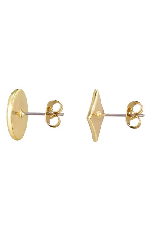 Adornia 14k Gold Plated Mismatched Cz Clover Stud Earring Pair In Gold