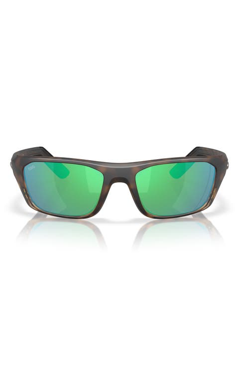 57mm Polarized Rectangular Sunglasses