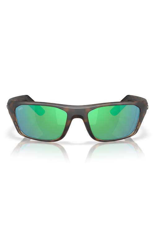 Costa Del Mar 57mm Polarized Rectangular Sunglasses in Matte Tortoise/Green 580G  product